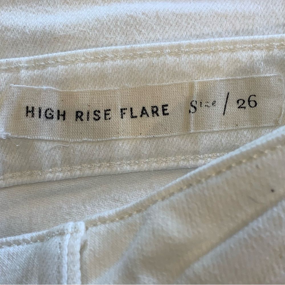 Anthropologie Pilcro High-Rise Cropped Flare Jeans White Size 26 - Picture 9 of 12
